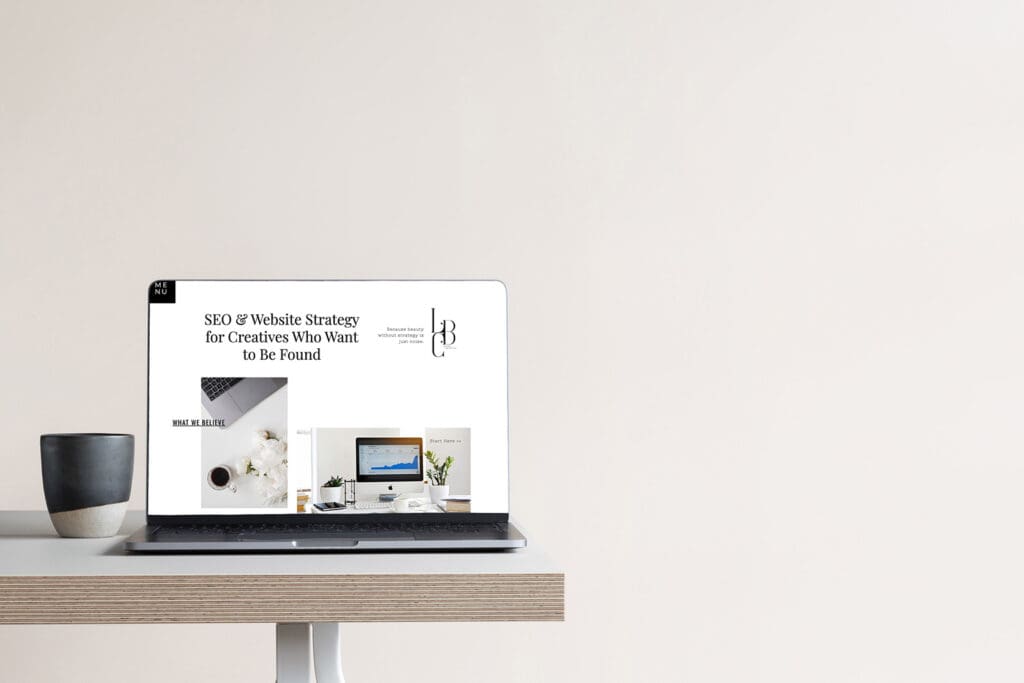 Mockup of a professional small business website on a laptop and desktop screen, representing how a website showcases your brand and builds trust online.