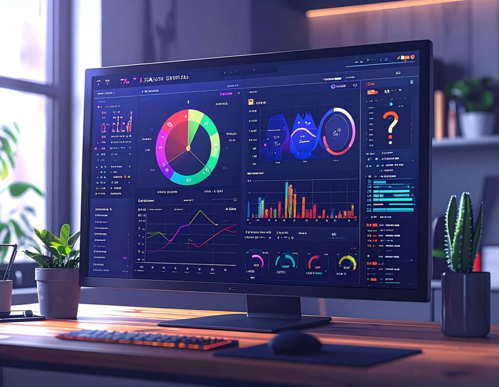 Analytics dashboard showing discrepancies between GA4 traffic and Google Search Console clicks with strategic questions about data sampling, filters, and attribution models